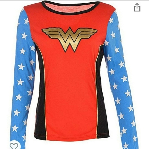 NWT DC Comics Wonder Woman Adult Halloween Costume Long Sleeve Top S/M - Picture 2 of 4